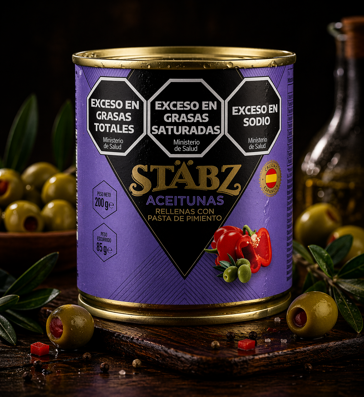 Aceitunas Rellenas con Pimiento STABZ 200g
