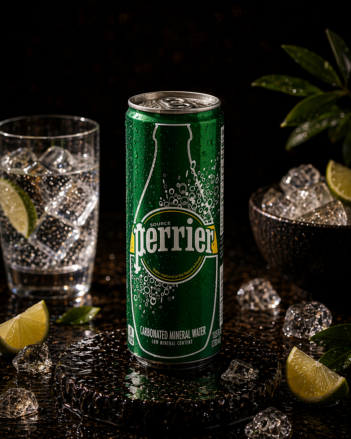 Agua Mineral Perrier con Gas Lata 250 ml